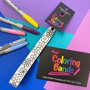 Hipsy Kids Floral Coloring Bands Headband Craft Project for Girls Boys & Adults